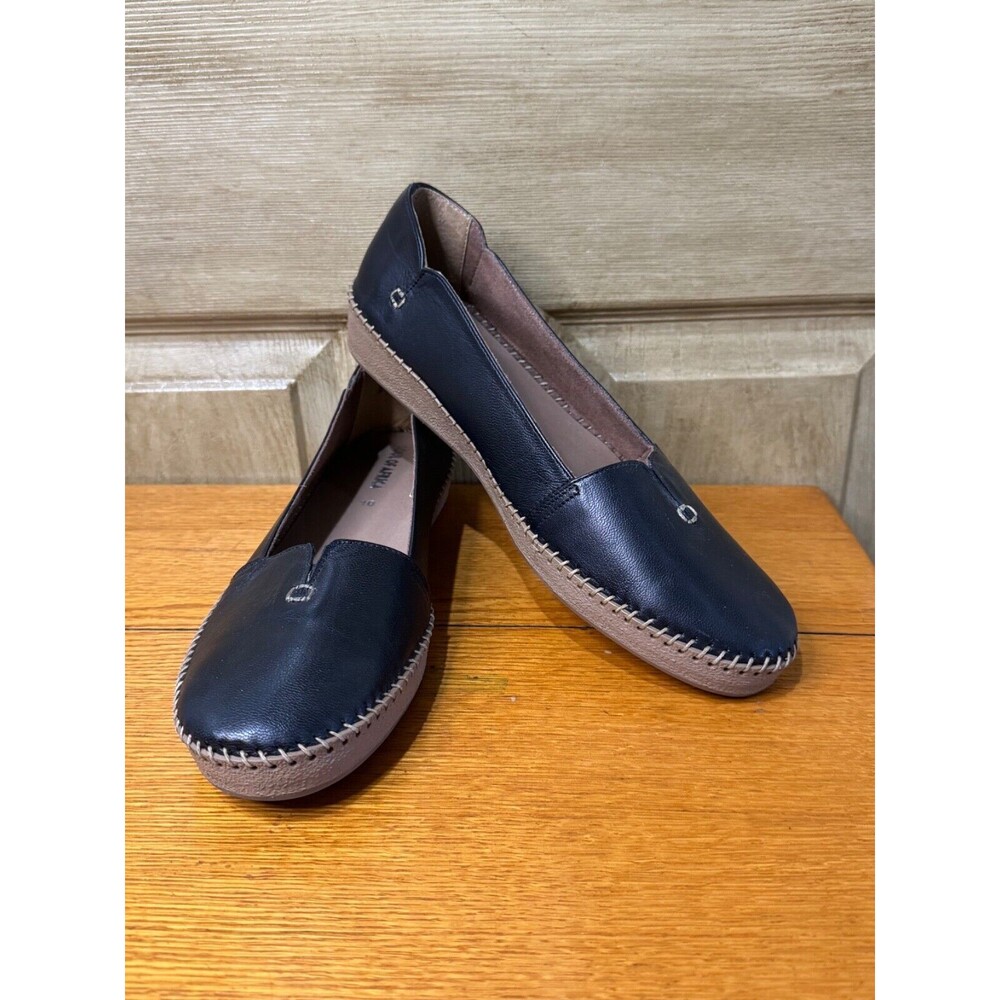 SOUL OF AFRICA Loafers Flats Black Leather Size Lucceil Dalia 10 M NEW